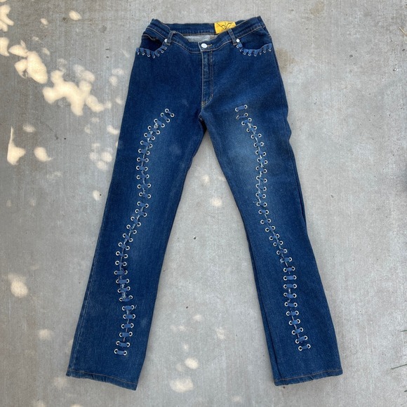 anev Denim - VTG Y2K Anev Lace up front and back Jeans womens size 10
